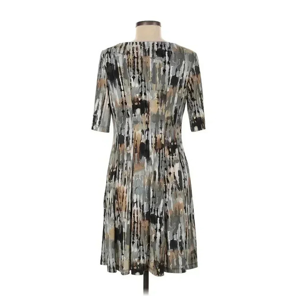 Connected Apparel Fit Flare Dress Women's Size 12 Multicolored Watercolor A-Line - Picture 4 of 12